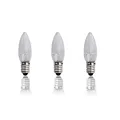 Produktbild: hellum LED Ersatz-Kerzen für Schwibbogen, 3 Stück Riffelkerze für Weihnachtsbaum Kerzen Lichterketten innen und außen mit 4-30 Brennstellen, Birnen für Lichterbogen E10/ 8-55V/ 0,5W/ 14Lumen 920055