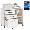 Produktbild: Rollcontainer, Aktenschrank, mit 3 Schubladen und Rollen, offene Fächer, für ...