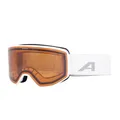 Produktbild: ALPINA Venet - Hochwerte Skibrille für Damen und Herren, optimale Passform, ideal für Brillenträger, Anti-Fog, effektive Luftzirkulation, white matt