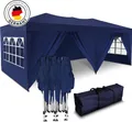 Produktbild: Kronenburg Faltpavillon 3x6m - Wasserfest, UV-Schutz 50+, 6 Seitenteile, blau
