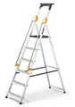 Produktbild: DRABEST Leiter PRO Serie Aluleiter 6 Stufen Klapptrittleiter mit Sicherheits Handläufen Haushaltsleiter bis 150 kg belastbar