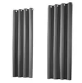 Produktbild: heimtexland ® Thermo- Verdunkelungsgardine Ösenschal Vorhang Verdunkelnd Isolierend Blickdicht Verdunklungsvorhang HxB 245x135 Dunkelgrau Typ139