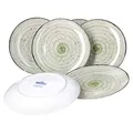 Produktbild: Van Well Riva 6er Set Speiseteller - robuste, gemusterte Porzellanteller - moderner Landhausstil - mikrowellen- und Spülmaschinengeeignet - große Teller Ø 27 cm