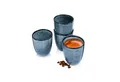 Produktbild: SÄNGER Becher Darwin Kaffeebecher ohne Henkel Set, 4-tlg., Steingut, Handmade, 300 ml, Blau, Premium Collection