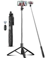 Produktbild: 180cm Handy Stativ Ständer & Selfie Stick, Handyhalter mit Abnehmbarer Fernbedienung, Smartphone Stative, Tripod für iPhone, Handystativ Kompatibel mit iPhone Android Smartphones, Camera
