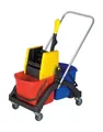 Produktbild: Vermop Reinigungswagenset 2 Eimer 17l Presse mit Stiel/Halter 5 Mopps, 614392N12