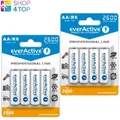 Produktbild: 8x EverActive AA NiMH 2500mAh 1,2V wiederaufladbare Akkus vorgeladen