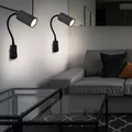 Produktbild: Wandleuchte Steckerleuchte Wohnzimmerlampe graphit beweglich Schwanenhals 2x