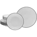 Produktbild: Creatable Tafelservice Black Luna Line, Schwarz, Weiß, Keramik, 12-teilig, Essen & Trinken, Geschirr, Geschirr-Sets, Tafelservice