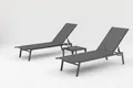 Produktbild: Gardissimo Sonnenliegen-Set Madrid, 2 Liegen mit Beistelltisch, für 2 Personen Relaxliege Gartenliege anthrazit, Kopfteil verstellbar, je 120 kg Belastbarkeit