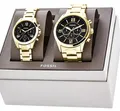 Produktbild: Fossil Damen und Herren Uhren Geschenkset Goldfarbe