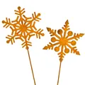 Produktbild: 2er Set kleine Schneeflocke Gartenstecker für Draußen