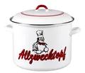 Produktbild: KRÜGER Allzwecktopf Dekor KOCH 14 Liter mit Glockendeckel, weiß/rot, Stahlema...