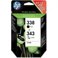 Produktbild: HP 338/343 Multipack Original Druckerpatrone (für HP Deskjet, HP Officejet, HP Photosmart, HP PSC) schwarz