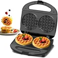 Produktbild: YASHE Waffeleisen klein, Doppel-Waffeleisen Rund, Waffeleisen mit Antihaftbeschichtung, Automatischer Temperaturkontrolle und kühlem Griff