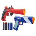 Produktbild: Nerf Fortnite Dual Pack Blaster rot/ blau in Fortnite Design mit Elite Darts