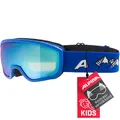 Produktbild: ALPINA SCARABEO JR. Q-LITE - Verspiegelte OTG Skibrille für Kinder, Optimaler Sitz durch Comfort Frame, Mit 100% UV-Schutz, blue matt