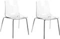 Produktbild: BELIANI 2-teiliges Set Esszimmerstühle, transparenter Kunststoffsitz, Metallbeine, Rückenlehne, modernes Design