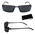 Produktbild: Coole Unisex Sonnenbrille Schmal Rechteckig Schwarz Security Techno Brille L621