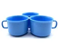 Produktbild: 3 Stück Tasse 150 ml Kaffeetasse Picknicktasse Kindertasse, aus Plastik/Kunststoff, Mehrweg, Farbe hellblau