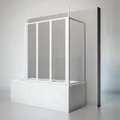 Produktbild: Schulte Duschwand Mit Seitenwand, 3-teilig Faltbar - Breite: 129 Cm, Höhe: 140 Cm, Glas: 3 Mm Sicherheitsglas Klar Hell, Profil: Alpin Weiß, Geeignet Für Wannentiefe: 72-75 Cm