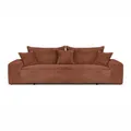 Produktbild: Cord Schlafsofa 3-Sitzer 265 x 105 cm Ziegelrot mit Schlaffunktion und Bettkasten – Cordo