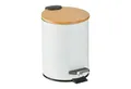 Produktbild: relaxdays Mülleimer Bad Mülleimer 3 l mit Bambusdeckel, weiß