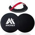 Produktbild: Amonax Gleitscheiben Fitness Doppelseitige Slider-Übung core fitness Scheibe Gym Gliding Discs für Bauchmuskeltraining Übungen Teppich Holzböden für Hause Training, gleitscheibe Sport slides