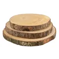 Produktbild: Ideen mit Herz | Deko-Baumscheiben rund | 3er Set | mit Rinde | 3 verschiedene Größen | Ø 16 bis 25 cm | 2 cm dick | Holzscheibe | runde Holzplatte | Deko-Tablett | unbesäumt