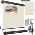 Produktbild: KESSER® Senkrechtmarkise 200x250cm Außenrollo Handkurbelmechanismus Balkonrollo Sonnen-und Sichtschutz Beschattung Sonnenschutz mit Kurbel Markisenkasten Balkon & Terrasse inkl Montageset & Abdeckung