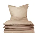 Produktbild: Schiesser Bettwäscheset Doubleface | Renforcé | 2-teilig | Zweifarbig | 100 % Baumwolle | Oeko-Tex® Made in Green Zertifiziert | Reißverschluss | 155x220cm + 80x80cm | Sand
