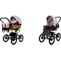 Produktbild: Babylux® Classic Gold | 2in1 Kinderwagen Set | Maroon Flowers | Kombikinderwagen | Kinderwagense