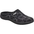 Produktbild: Rohde Damen Pantoffel Filz Hausschuh bestickt herausnehmbare Sohle Bari 6544, Größe:41 EU, Farbe:Schwarz - Schwarz - 41