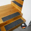 Produktbild: your GEAR Stufenmatten selbsthaftend 76x20 cm – 5 Stück Hellgrau – rutschfeste Treppenstufen Matten waschbar – Antirutsch Treppenteppich zuschneidbar – Treppenschutz innen modern