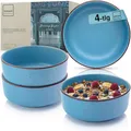 Produktbild: Sänger Bombay Saphir | Steingut Schüssel Set 4 teilig, Müslischalen für 4 Personen, Schalen, kratz- mikrowellen- spülmaschinenfest, Kleine Schüsseln Tiefe Teller blau 700 ml | VALUE COLLECTION