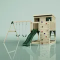 Produktbild: PolarPlay Spielturm Nils aus Holz in Grün Kinderschaukel