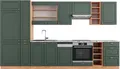 Produktbild: Küchenzeile Vicco Fame-Line Grün-Gold Landhaus/Goldkraft Eiche 355 cm , AP Marmor, Model 49319