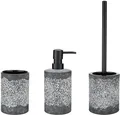 Produktbild: WENKO Badaccessoire-Set Anfo, Set, 3 tlg., bestehend aus Seifenspender, WC-Garnitur, Zahnputzbecher