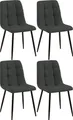 Produktbild: CLP 4er Set Esszimmerstuhl Tilde gepolstert mit Rückenlehne bis 150 kg belastbar,dunkelgrau Stoff