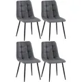 Produktbild: CLP 4er Set Esszimmerstuhl Tilde, Küchenstühle gepolstert mit gestepptem Bezug, Polsterstühle mit Metallgestell, bis 150 kg belastbar