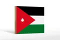 Produktbild: Holzschild Flagge Jordaniens 18x12 cm Flag of Jordan Deko Schild