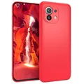Produktbild: EAZY CASE Handyhülle Silikon mit Kameraschutz kompatibel mit Xiaomi Mi 11 / Mi 11 5G in Rot, Ultra dünn, Slimcover, Silikonhülle, Hülle, Softcase, Backcover