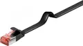 Produktbild: CAT 6 Flach-Patchkabel, U/FTP, schwarz Kupferleiter, 1 m