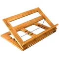 Produktbild: Relaxdays Kochbuchständer, neigungsverstellbar, HxBxT: 22x33x22,5cm, Buchständer aus Bambus, natur, für Küche/Büro