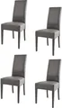 Produktbild: t m c s Tommychairs - 4er Set Moderne Stühle LUISA für Küche und Esszimmer, robuste Struktur aus lackiertem Buchenholz Farbe Dunkelgrau, gepolstert und mit dunkelgrauem Kunstleder bezogen