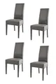 Produktbild: t m c s Tommychairs - 4er Set Moderne Stühle Luisa für Küche und Esszimmer, robuste Struktur aus lackiertem Buchenholz Farbe Dunkelgrau, gepolstert und mit dunkelgrauem Kunstleder bezogen