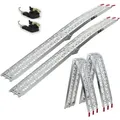 Produktbild: Baumarktplus - Trutzholm 2 X Auffahrrampe Klappbar 228 Cm Traglast 680 Kg Alu Grau Gelocht Rampen Motorradrampen