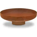 Produktbild: Feuerschale ø 60 cm, Rostoptik, Outdoor Feuerstelle mit Standbein, Edelrost Brennkorb - Bbq-toro