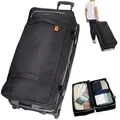 Produktbild: Trolley groß Koffer Reisetasche mit Rollen Elephant Travel XXL Trolly 100 Liter 80 cm Trolly Gepäck Reisetrolley Tauchen One ECO 13133 Schwarz Grau - Schwarz/Grau