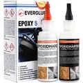 Produktbild: Everglue Epoxidharz Everglue 2K 5-Minuten-Epoxy Epoxidharz 200g Dosierflaschen 1:1, Der vielseitige 5-Minuten-Epoxidharzkleber für alle Anwendungen weiß